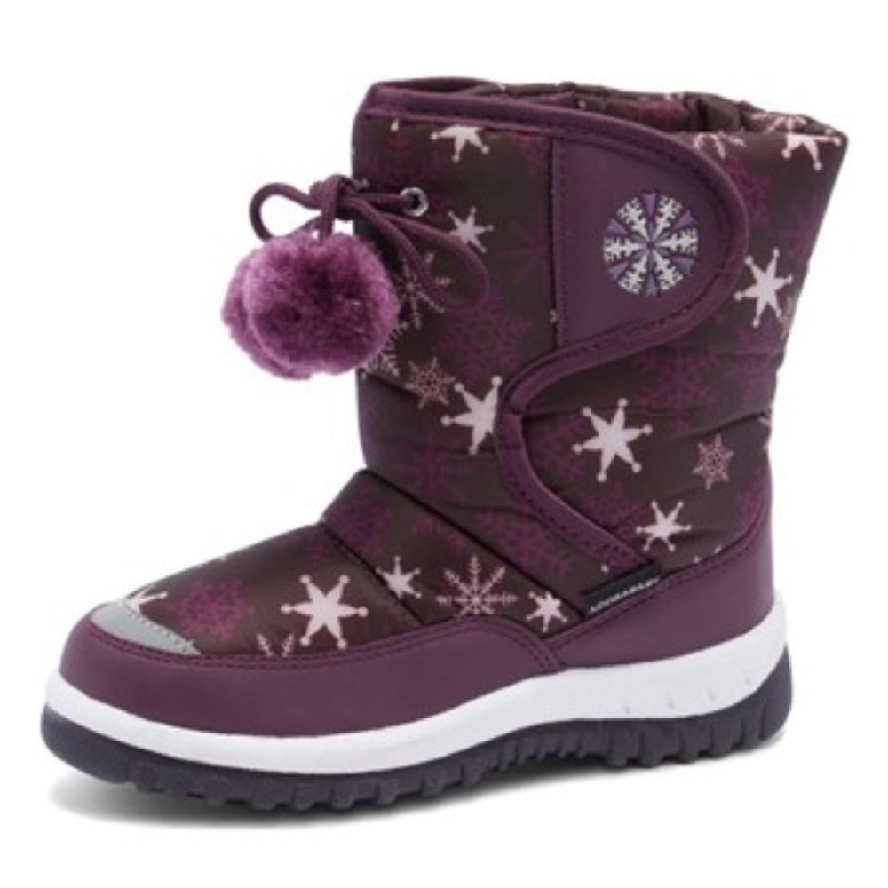 Purple Tassel Snowflake Snow BootGirls,Toddler 10